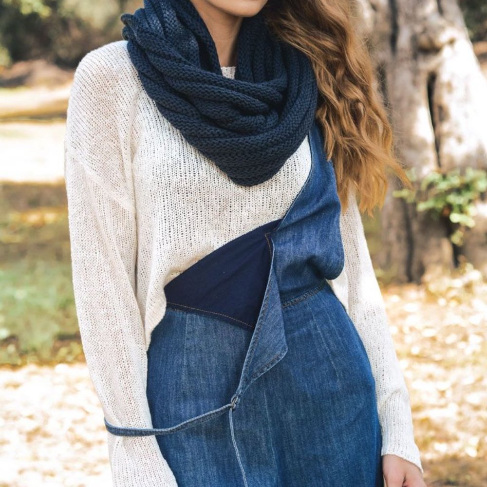 Classic Rib Knit Infinity Scarf - Picture 3 of 9